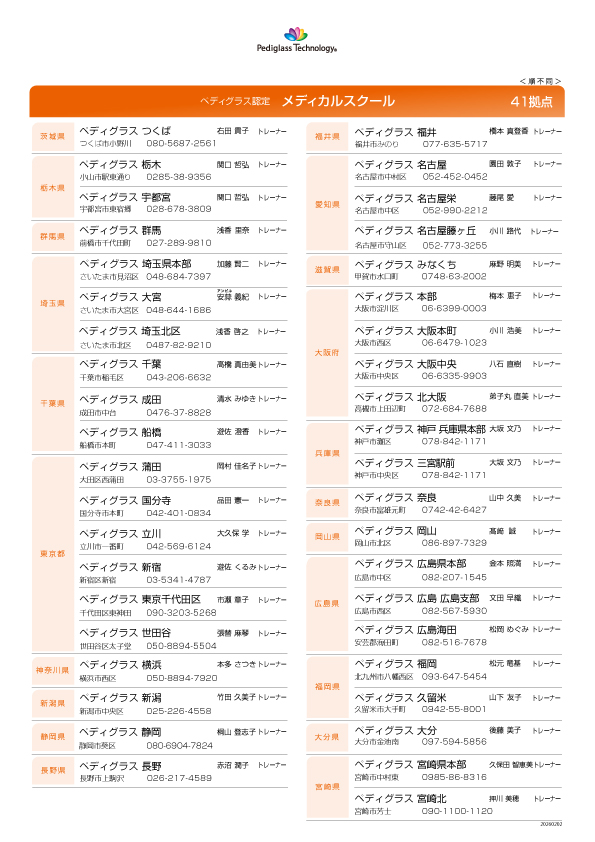 全国のペディグラスの認定トレーナー – 爪を科学する 株式会社ネイルズ 